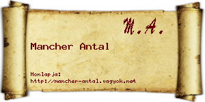 Mancher Antal névjegykártya